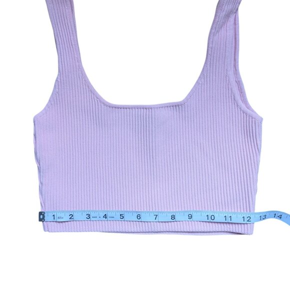 White Fox Boutique Pink Ribbed Square Neck Tank Top Women Size Small - Picture 9 of 10